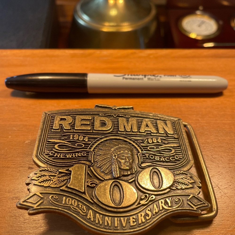 Red Man 100th Anniversary belt buckle